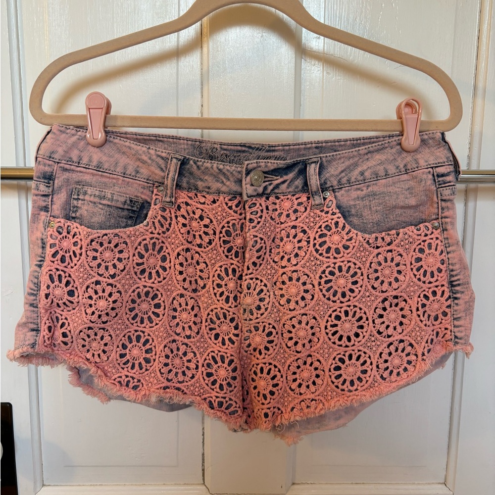 Delia’s Denim Crochet Shorts